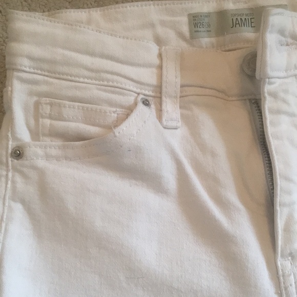 NWOT: Topshop Moto Jamie High Rise White Skinny Jeans, W26 L30 - Picture 11 of 14